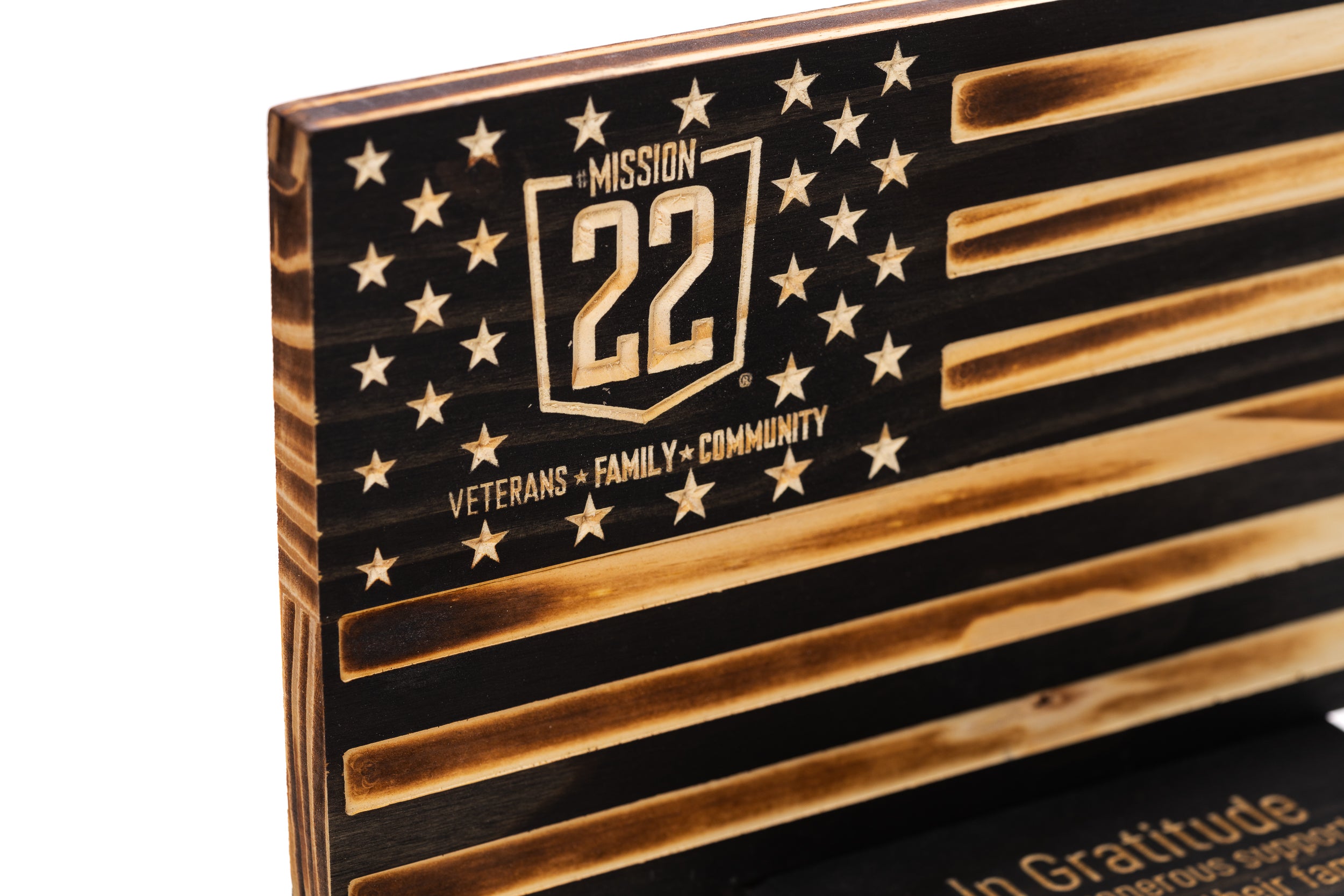 Desktop Wooden Mission 22 Appreciation Flag