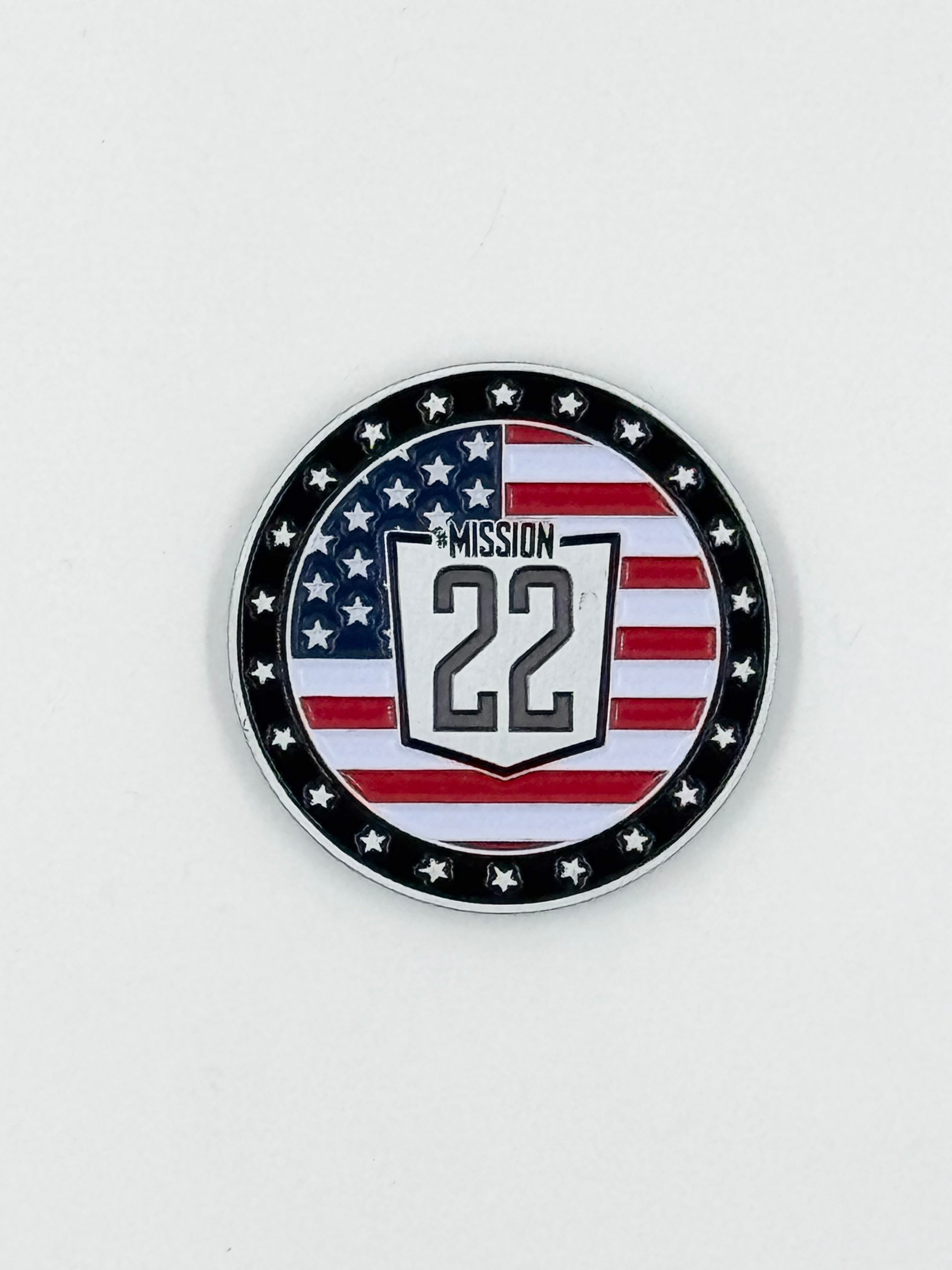 Mission 22 Challenge Coin - Antique Silver