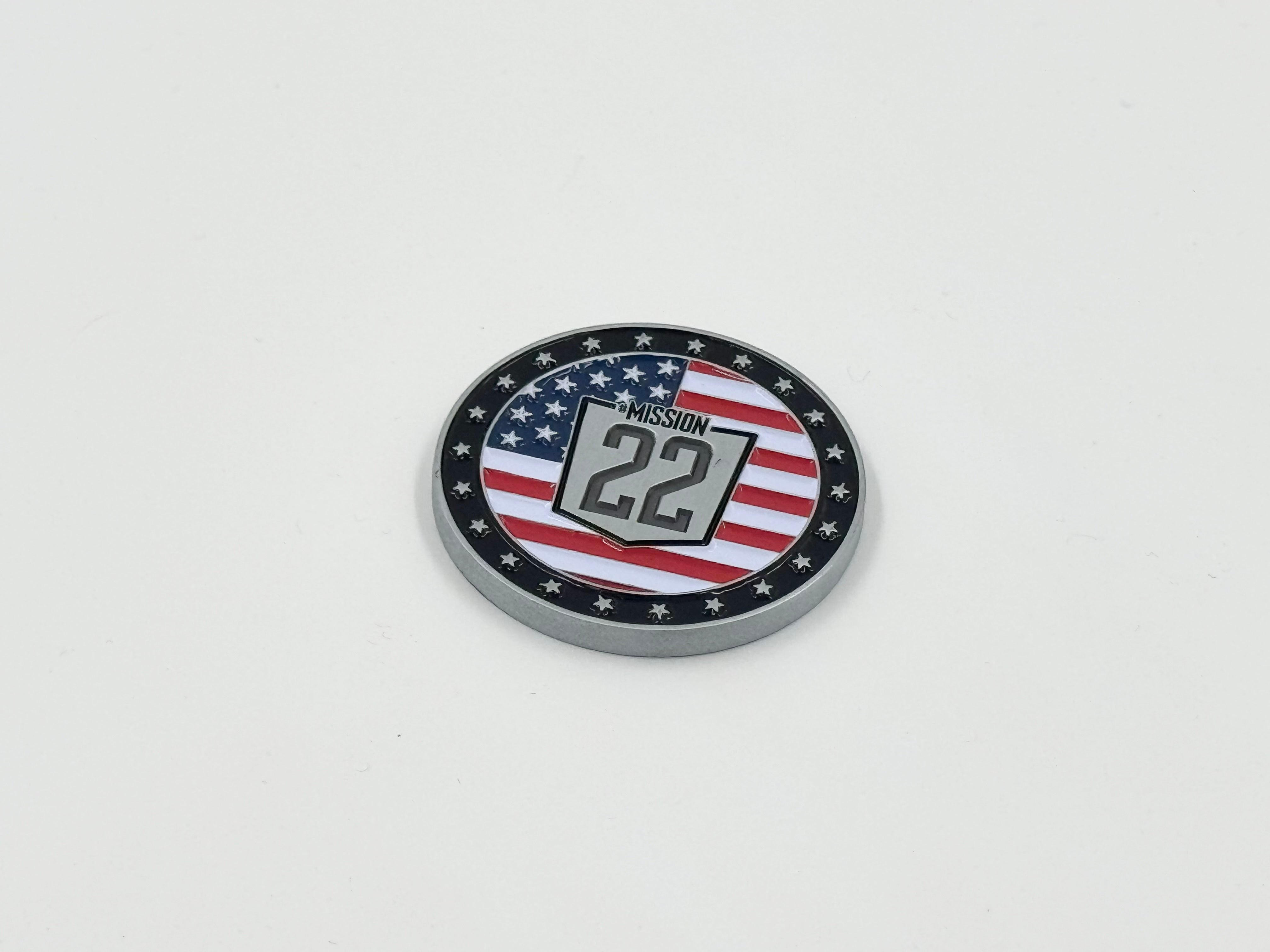 Mission 22 Challenge Coin - Antique Silver