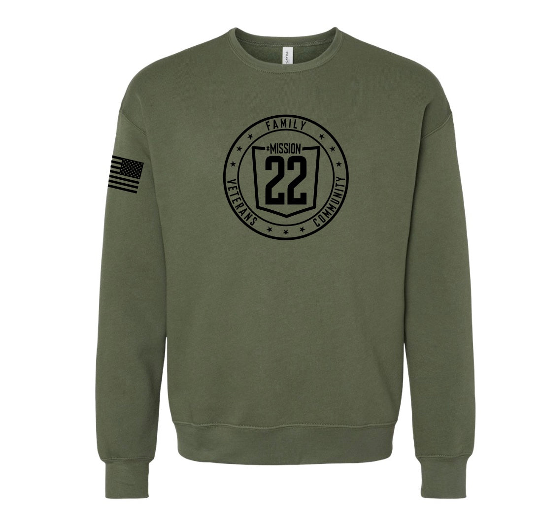 Light Weight Crewneck - Military Green